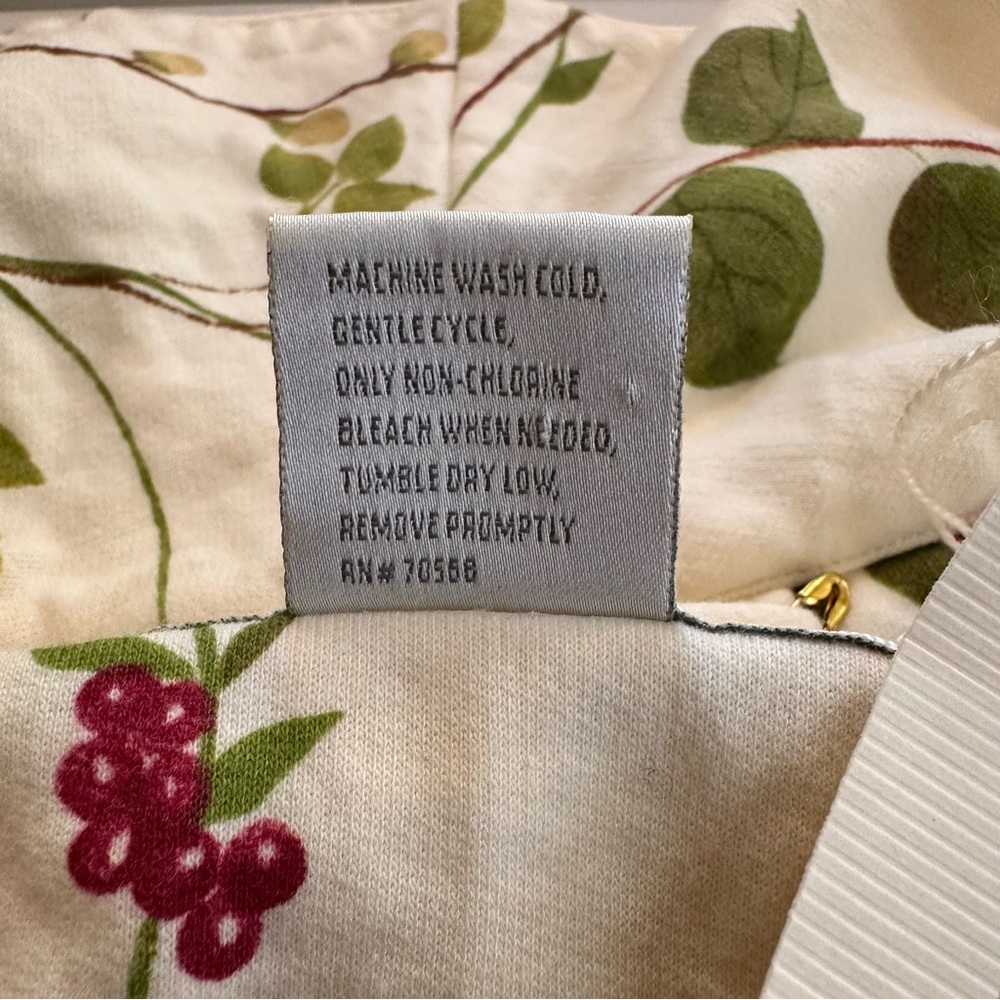 Vtg Crabtree & Evelyn Floral Cotton Robe L Long Wrap Cottagecore * New But READ - Picture 7 of 15